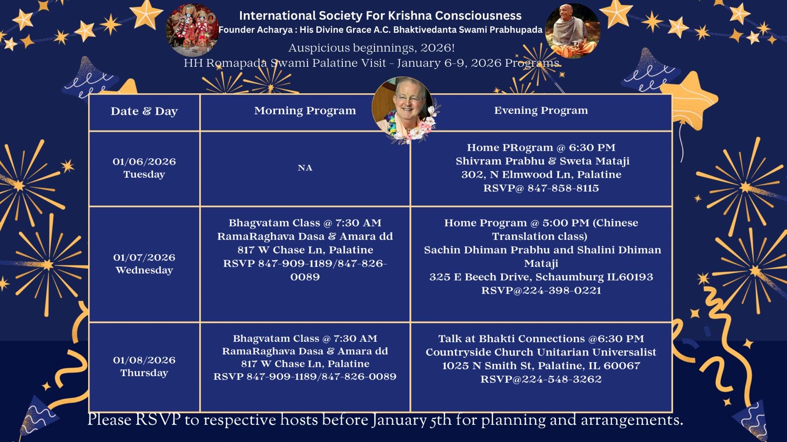 HH Romapada Swami Visit in Palatine